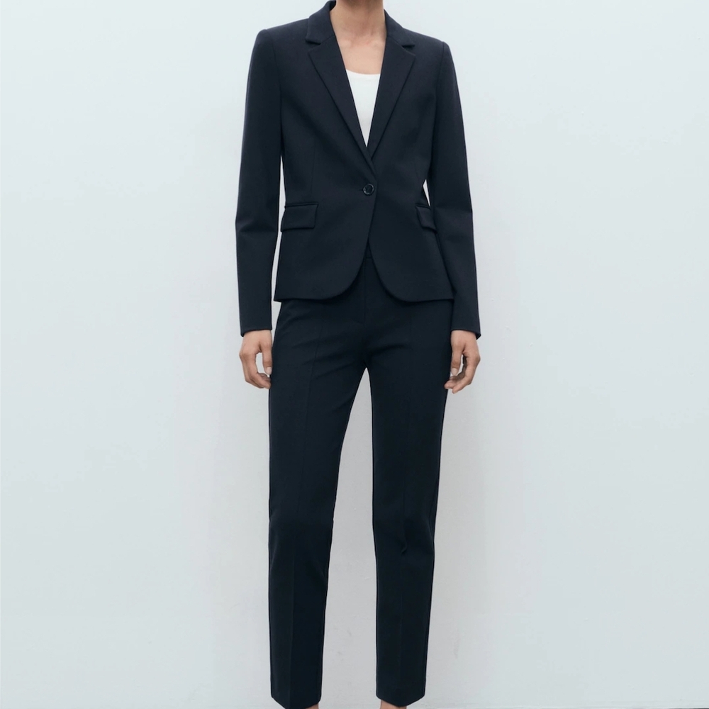Mango Navy Blazer Suit Jacket NWT US Size 12 EU Size 44